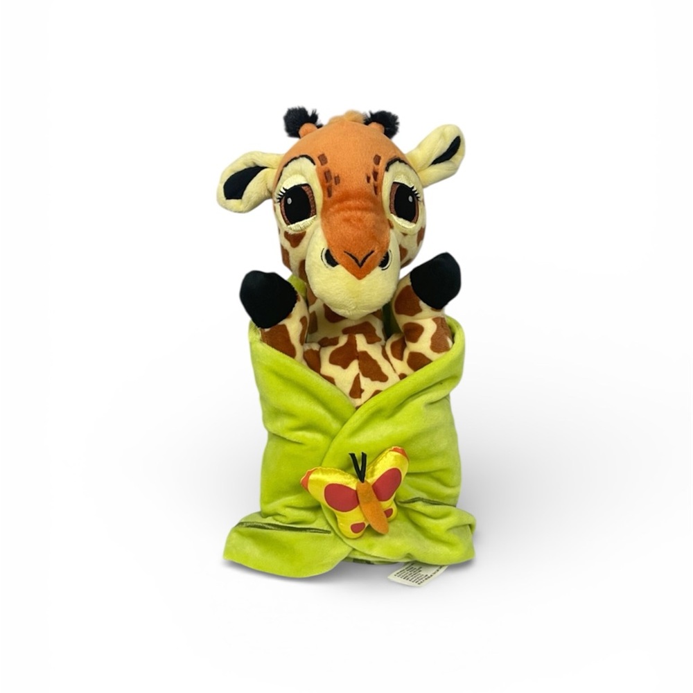 Disney Parks Baby Giraffe Stuffed Animal with Green Blanket
